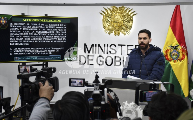 MINISTRO DE GOBIERNO, EDUARDO DEL CASTILLO INFORMÓ SOBRE LA APREHENSIÓN DE 3 PERSONAS EN EL CONGRESO